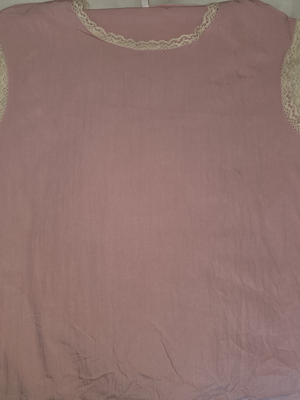 Soft Pink Lace-Trim Women’s Top